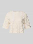 Jake*s Collection Semitransparentes Blusenshirt mit Rundhalsausschnitt...