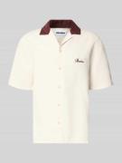 REVIEW Regular Fit Freizeithemd mit Kontrastkragen in Ecru, Größe L