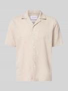 Lindbergh Relaxed Fit Freizeithemd aus Leinen-Baumwoll-Mix in Offwhite...