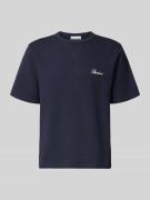 REVIEW T-Shirt mit Label-Stitching in Marine, Größe L