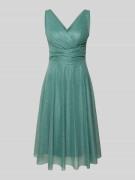 TROYDEN COLLECTION Knielanges Cocktailkleid mit V-Ausschnitt in Petrol...