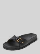 Lauren Ralph Lauren Slides aus echtem Leder Modell 'TASHA' in Black, G...