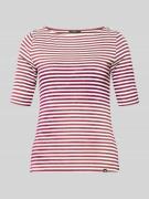 Zero T-Shirt mit U-Boot-Ausschnitt und Label-Detail in Pink, Größe 34