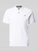 camel active Regular Fit Poloshirt in unifarbenem Design in Weiss, Grö...