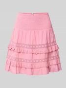 mbyM Glockenrock mit Häkelspitze Modell 'Viljana' in Hellrosa, Größe L