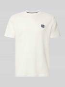 Lerros T-Shirt mit Label-Patch und Rundhalsausschnitt in Offwhite, Grö...