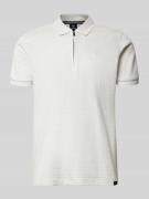 Lerros Regular Fit Poloshirt mit kurzem Reißverschluss in Offwhite, Gr...