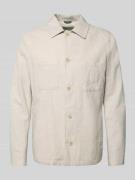 MCNEAL Relaxed Fit Overshirt aus Leinen-Mix mit Kentkragen in Beige, G...