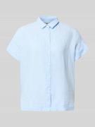 0039 Italy Leinenbluse mit Knopfleiste Modell 'DOLLY' in Bleu, Größe L