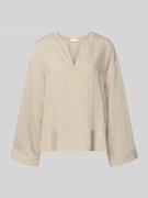 comma Bluse aus Viskose-Mix mit Kimonoärmeln in Sand, Größe 34