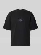REVIEW T-Shirt mit Logo-Print und Rundhalsausschnitt in Black, Größe L
