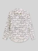 Tommy Hilfiger Relaxed Fit Langarmbluse aus reinem Leinen in Ecru, Grö...