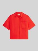 Tommy Hilfiger Regular Fit Leinenbluse mit Logo-Stitching in Rot, Größ...