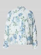 Jake*s Collection Regular Fit Hemdbluse aus Leinen in Bleu, Größe 34