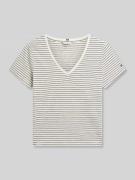 Tommy Hilfiger Regular Fit T-Shirt aus Baumwoll-Leinen-Mix in Sand, Gr...