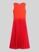 Tommy Hilfiger Slim Fit Midikleid aus Viskose-Mix in Rot, Größe L