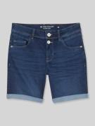 Tom Tailor Regular Fit Jeansshorts mit Knopf Detail in Dunkelblau, Grö...