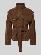 Topshop Jacke in Leder-Optik Modell 'HARPER' in Mittelbraun, Größe L