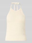 Drykorn Neckholder mit Strukturmuster in Ecru, Größe L