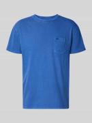 Superdry T-Shirt aus Baumwoll-Leinen-Mix mit Brusttasche in Royal, Grö...