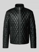 JOOP! Collection Lederjacke mit Strukturmuster in Black, Größe 48