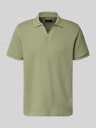 MCNEAL Regular Fit Strick-Poloshirt mit V-Ausschnitt in Lind, Größe L