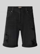 Jack & Jones Jeansshorts mit Umschlag Modell 'RICK' in Black, Größe L