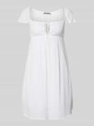 REVIEW Babydoll Kleid aus Viskose mit Karree-Ausschnitt und Schleife i...