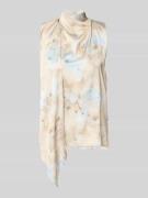 Rinascimento Bluse mit Stehkragen und asymmetrischem Design in Hellbla...