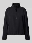 Marc Cain Langarmbluse mit Troyer-Kragen in Black, Größe 42