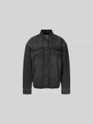 Anine Bing Oversized Jeansbluse aus reiner Baumwolle in Black, Größe M