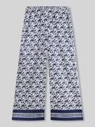 Tommy Hilfiger Wide Leg Hose aus Baumwoll-Seide-Mix in Ecru, Größe L