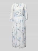 More & More Midikleid mit Bindegürtel in Hellblau, Größe 34