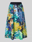 Milano Italy Glockenrock mit elastischem Logo-Bund in Marine, Größe 34