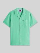 Tommy Jeans Regular Fit Freizeithemd aus Leinen-Baumwoll-Mix in Gruen,...