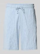 Hugo Blue Regular Fit Shorts aus Frottee in Hellblau, Größe L