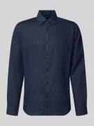 MCNEAL Leinenhemd mit Kentkragen in Dunkelblau, Größe L