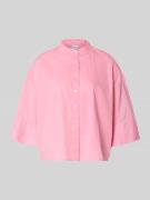 Emily Van den Bergh Boxy Fit Bluse mit Stehkragen und 3/4-Arm in Rose,...