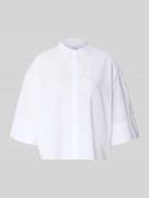 Emily Van den Bergh Boxy Fit Bluse mit Stehkragen und 3/4-Arm in Weiss...