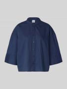 Emily Van den Bergh Boxy Fit Bluse mit Stehkragen und 3/4-Arm in Blau,...