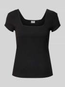 JAKE*S STUDIO WOMAN T-Shirt in Ripp-Optik mit Karree-Ausschnitt in Bla...