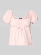 REVIEW T-Shirt im Allover-Look mit Schnürung in Rose, Größe L