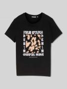 Tom Tailor Denim Regular Fit T-Shirt aus reiner Baumwolle in Black, Gr...