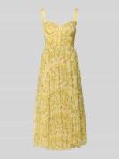 LACE & BEADS Cocktailkleid aus Tüll in Hellgelb, Größe L