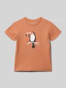 Blue Seven Regular Fit T-Shirt mit Motiv-Print in Kupfer, Größe 104