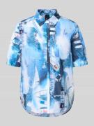 Marc Cain Regular Fit Hemdbluse mit Allover-Motiv-Print in Hellblau, G...