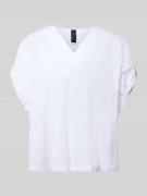 Marc Cain Relaxed Fit Bluse mit V-Ausschnitt in Weiss, Größe 34