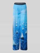 Marc Cain Wide Fit Stoffhose aus reinem Lyocell in Sky, Größe 34