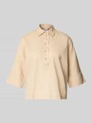 Emily Van den Bergh Boxy Fit Bluse mit 3/4-Arm in Sand, Größe 36