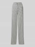 ICHI Wide Leg Stoffhose mit Knopfverschluss Modell 'KATE' in Marine, G...